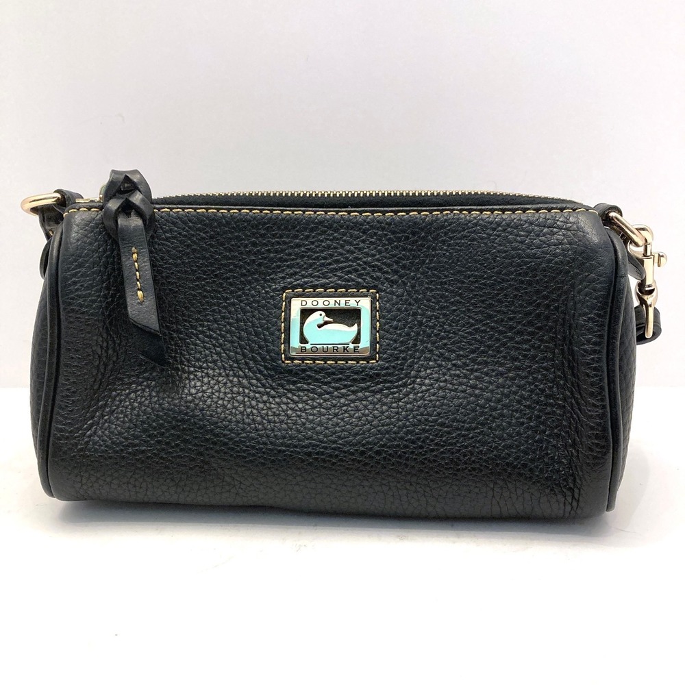 Dooney & Bourke Dillen Mini Barrel Purse Bag Black Pebbled Leather
